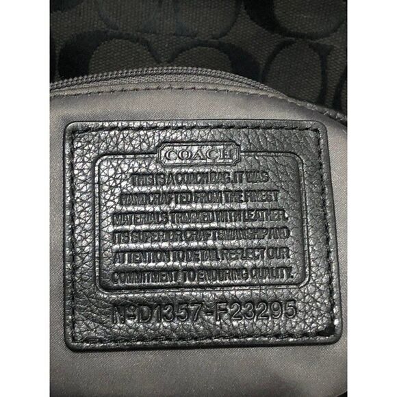 Coach Park Signature Black Leather Jacquard Tote Bag F23295 - Picture 6 of 7